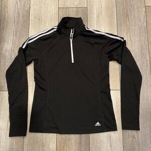 Women's Adidas 1/4 zip Golf Black Pullover - Small